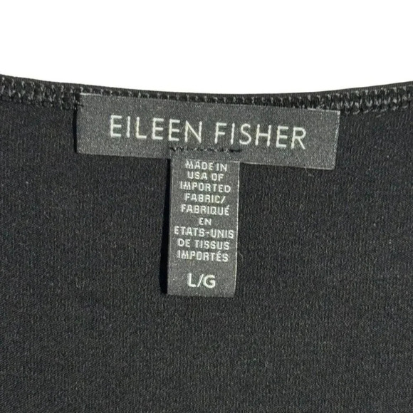 Eileen Fisher System Maxi Dress Black knit Sleeveless size Large Lagenlook - Picture 6 of 8
